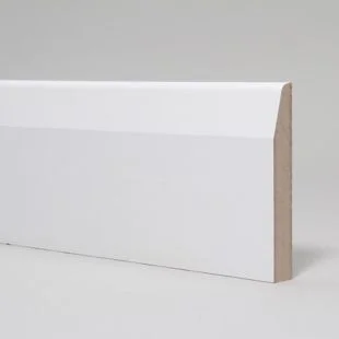 White primed  MDF 18mm x 168mm Chamfered & Rounded